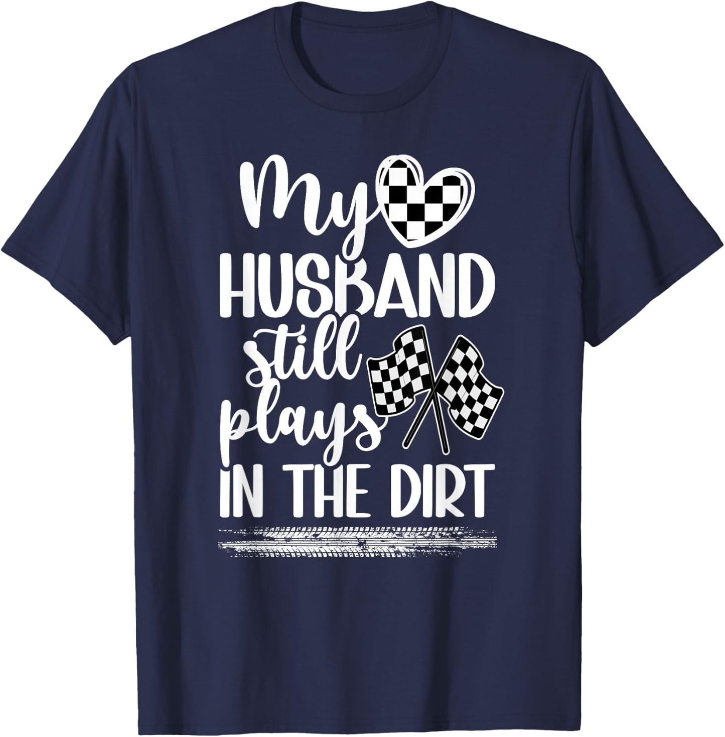 Race Wife Of A Racer Wife Funny Racing Wife T-Shirt - T-Shirt | Navy