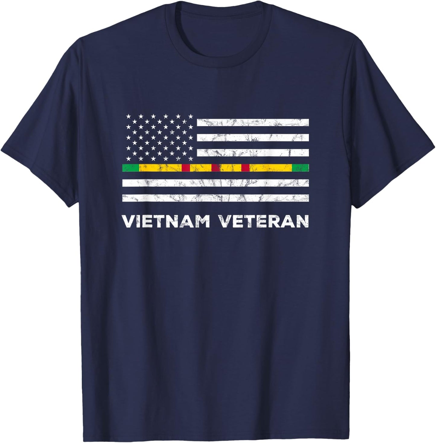 Vietnam Veteran Thin Line American Flag Pride Men T-Shirt - T-Shirt | Navy