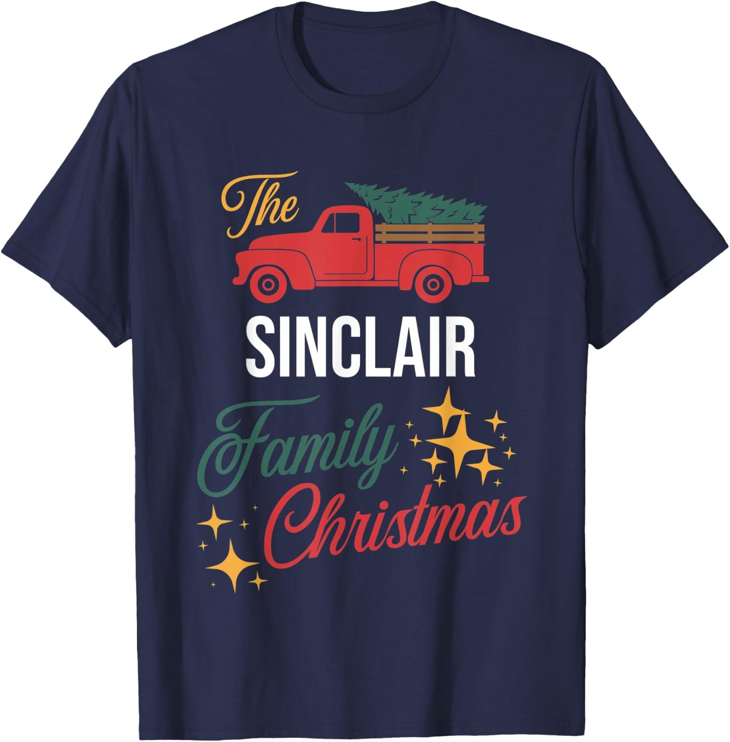 The Sinclair Family Christmas Matching Pajamas Group Gift T-Shirt - T-Shirt | Navy
