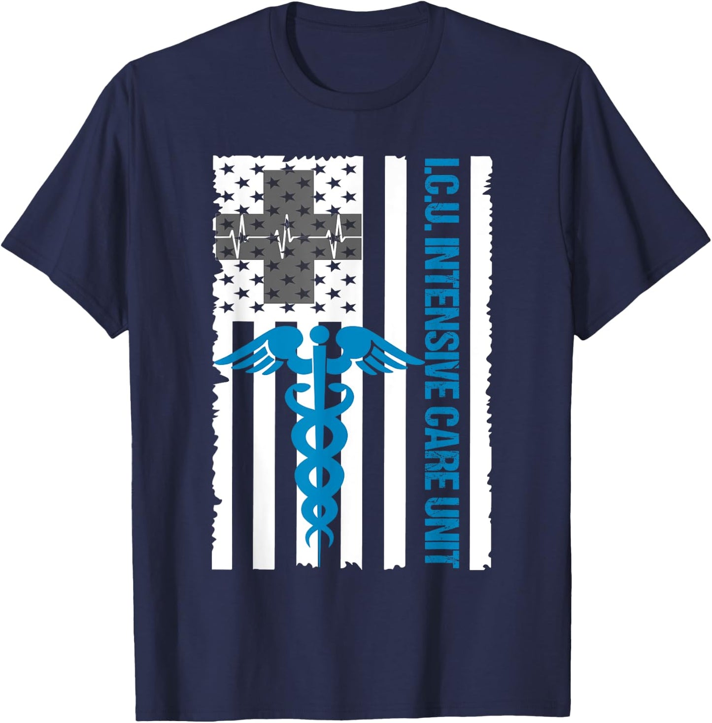 ICU Nurse Intensive Care Unit Staff Shirt T-Shirt - T-Shirt | Navy