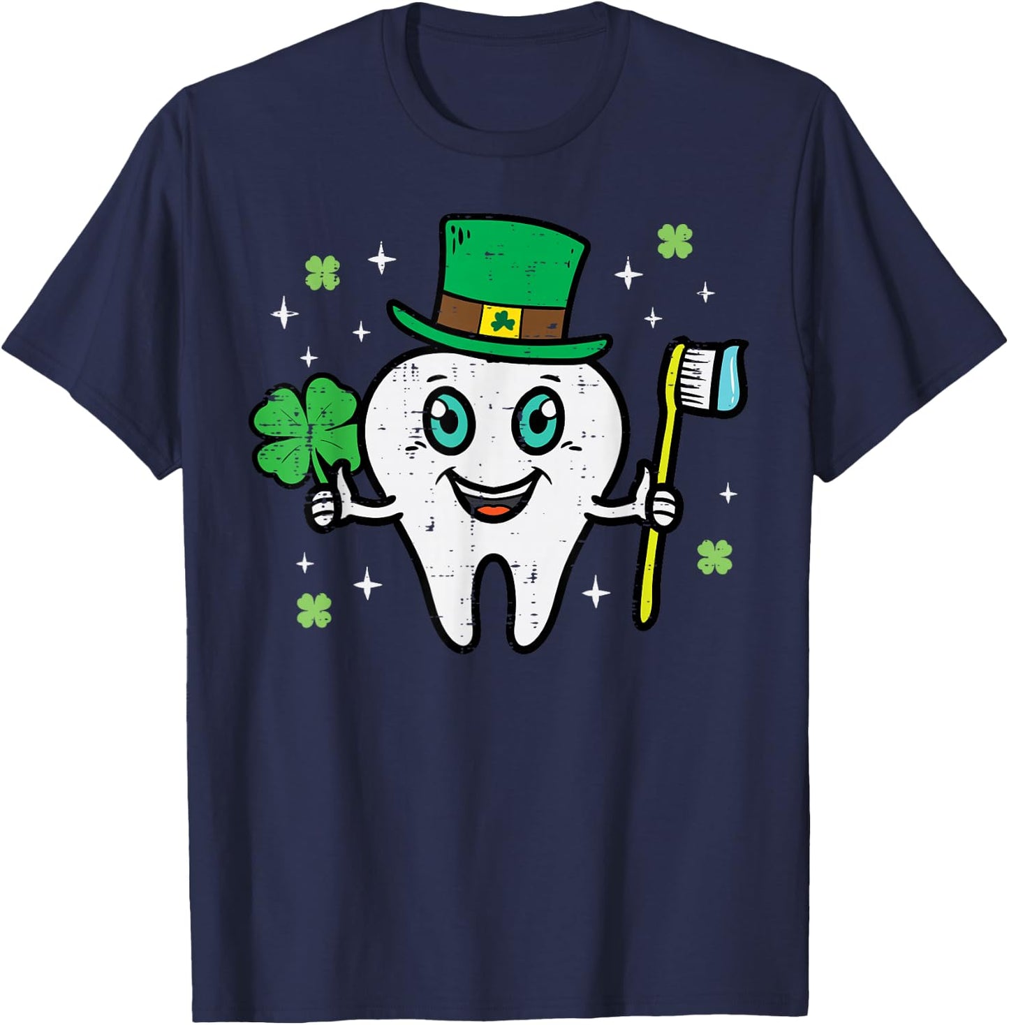 St Patricks Day Dental Tooth Saint Paddys Dentist Men Women T-Shirt - T-Shirt | Navy