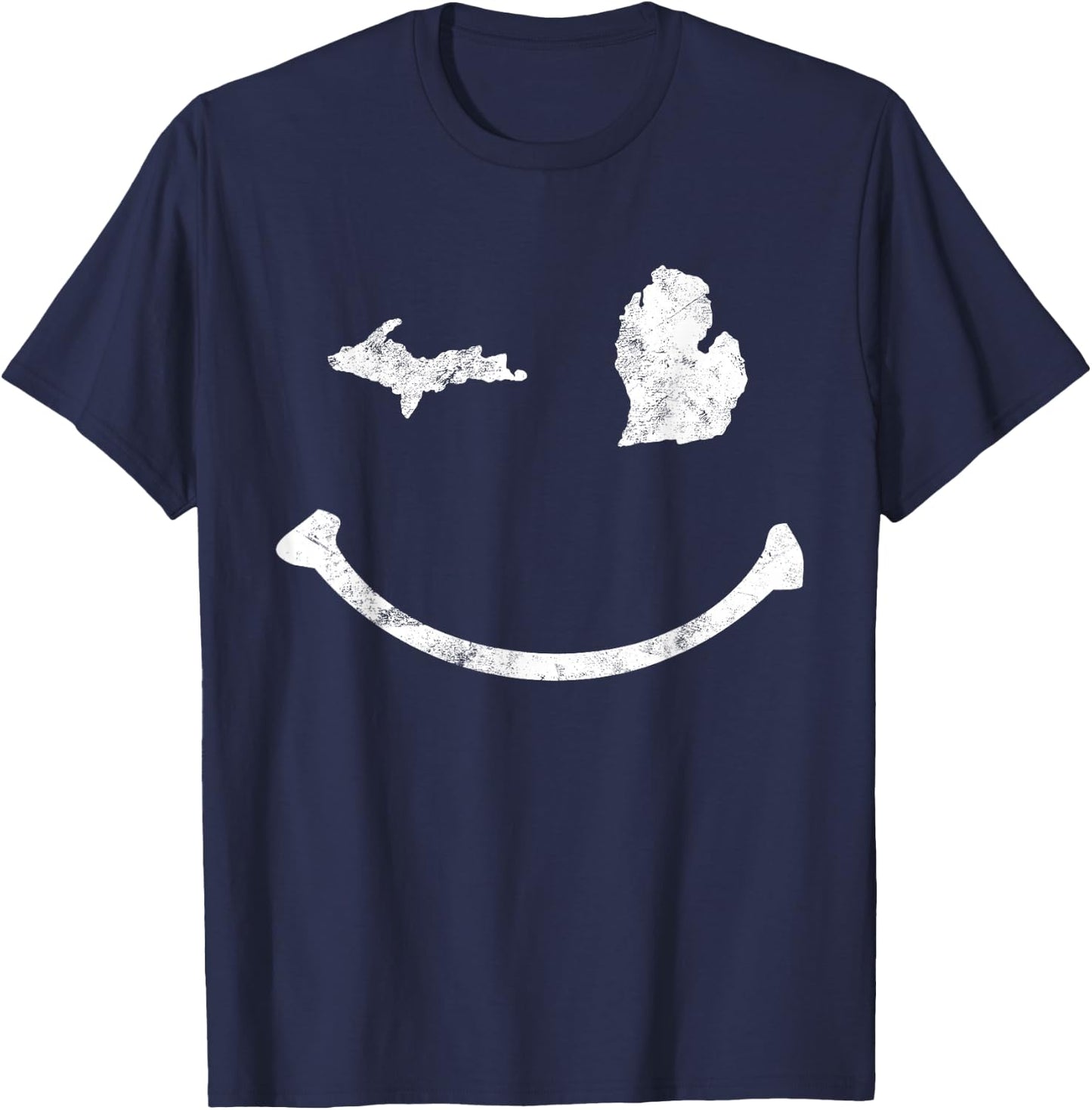 Cute Winking Michigan T Shirt MI Native Michigander Gift T-Shirt - T-Shirt | Navy