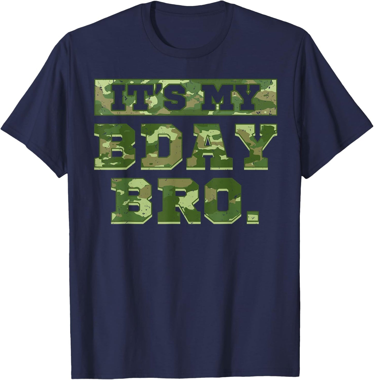 Camouflage Army Birthday Boy Military Bday Camo Celebration Small T-Shirt - T-Shirt | Navy