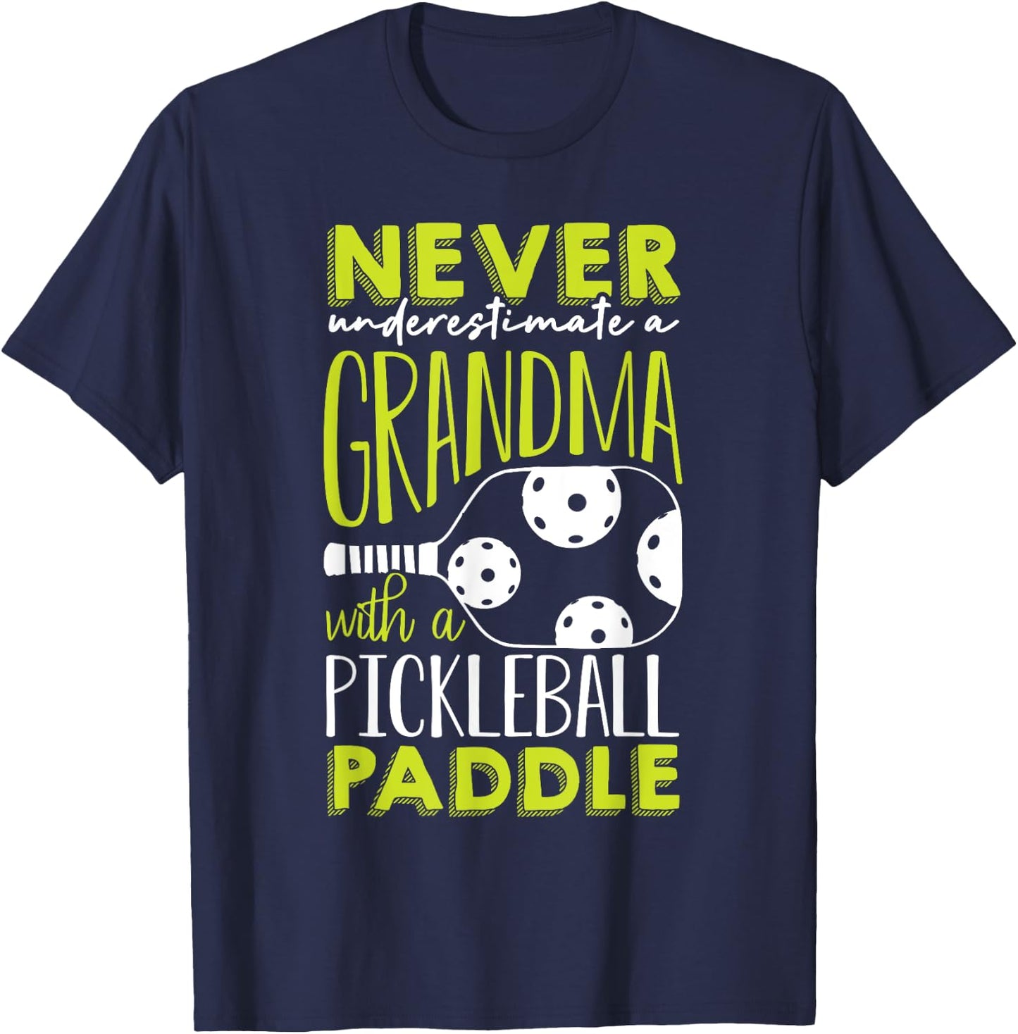 Funny Pickleball Grandma Shirt Grandmother Pickleball T-Shirt - T-Shirt | Navy