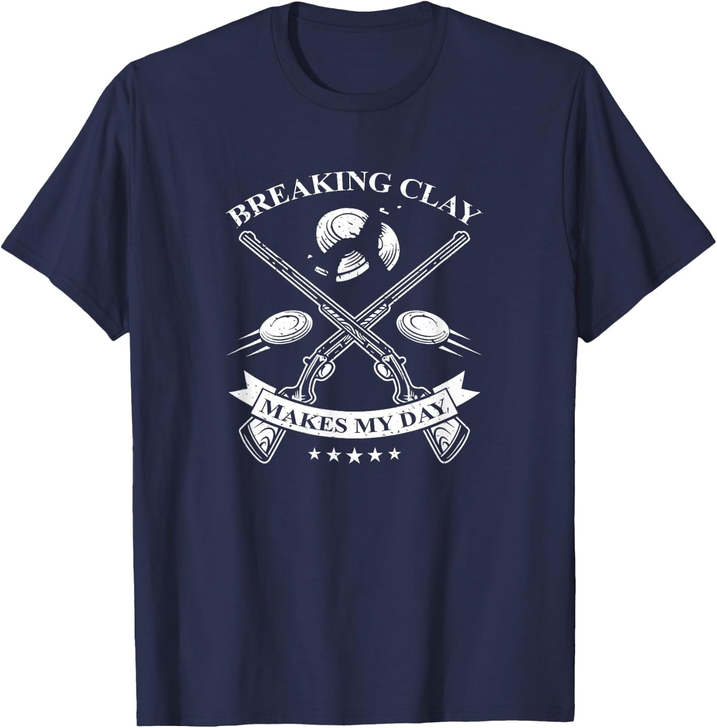 Funny Trap Shooting Shirt - Breaking Clay Makes My Day T-Shirt - T-Shirt | Navy