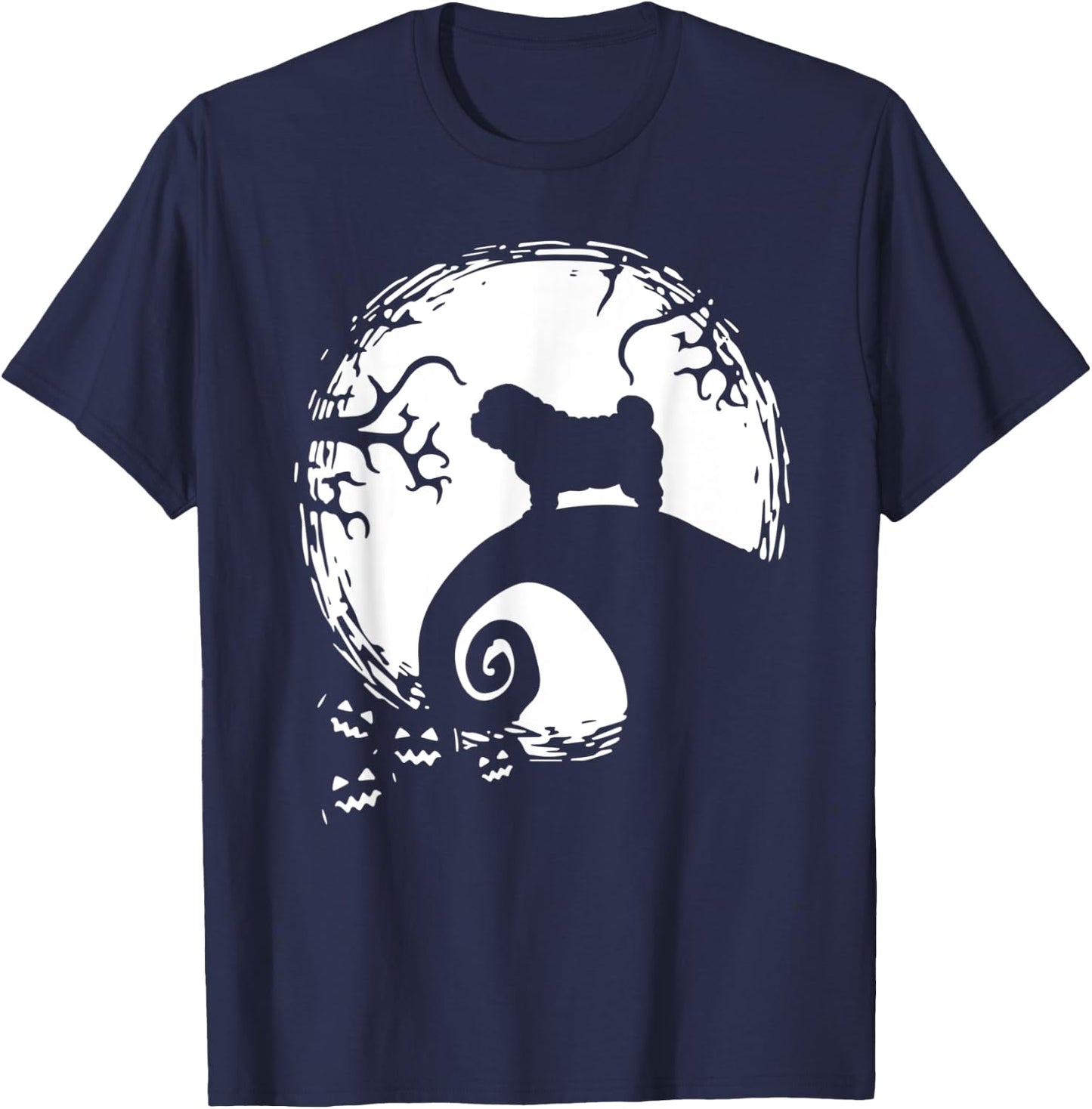 Shar Pei Moon Halloween T-Shirt - T-Shirt | Navy