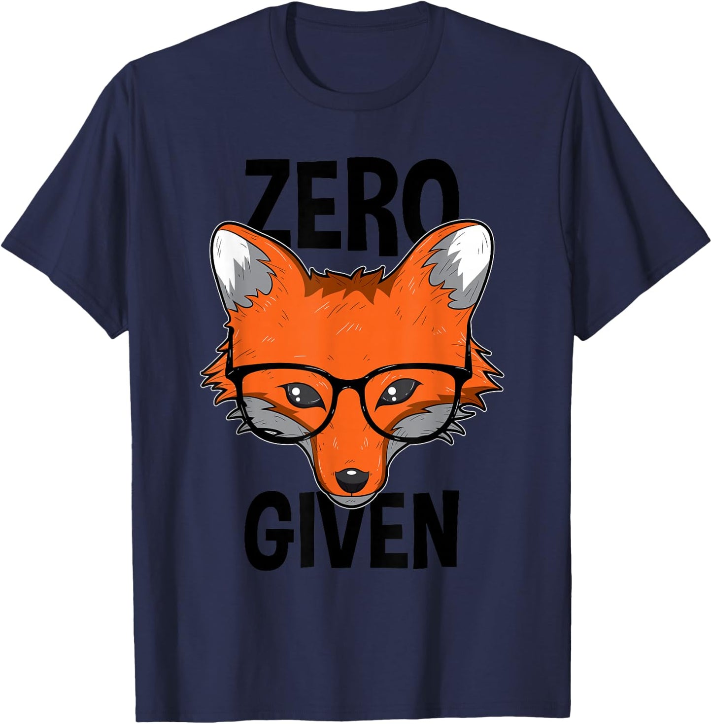 Zero Fox Given Funny Idgaf Foxes Pun Gift Women T-Shirt - T-Shirt | Navy