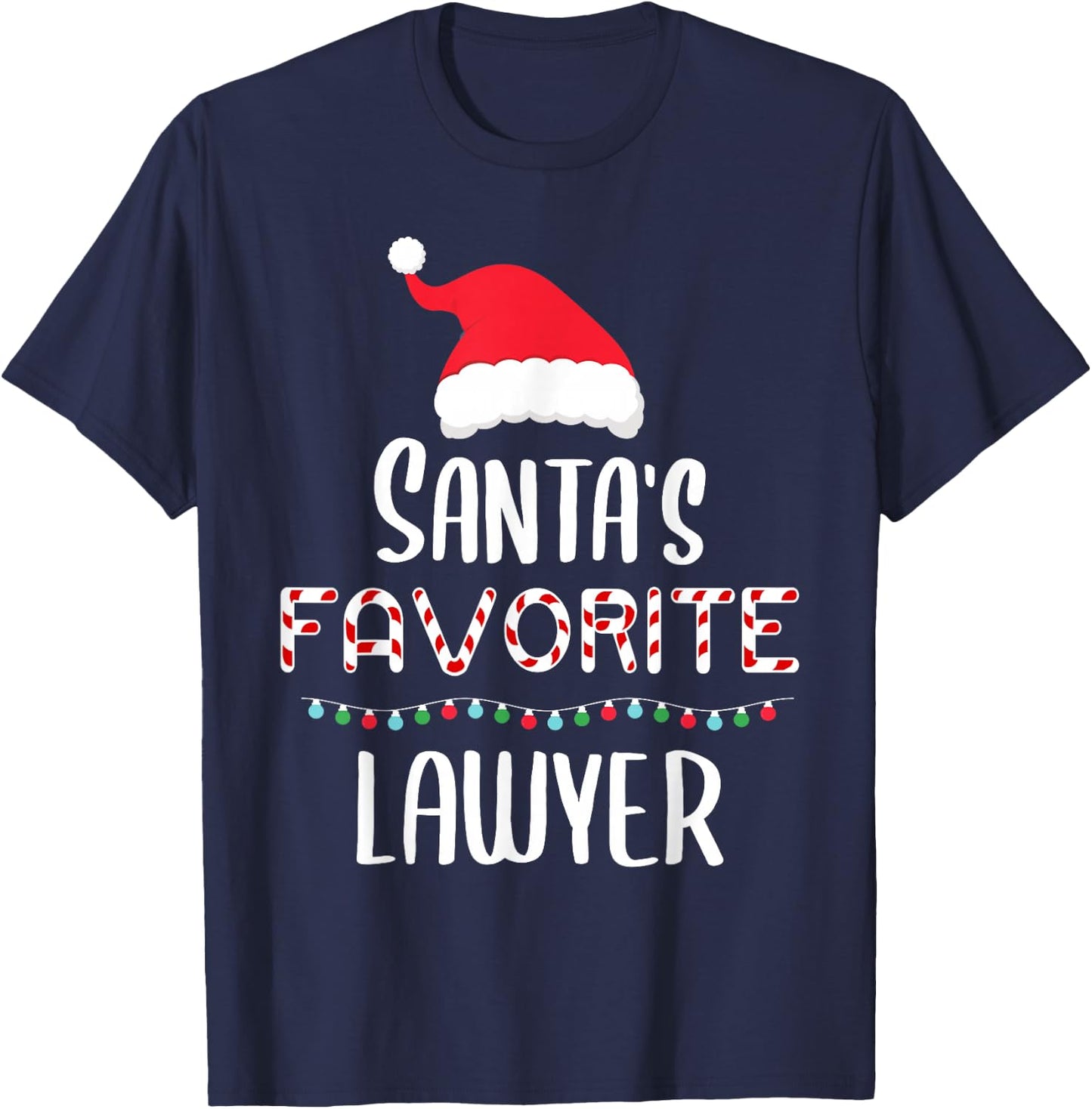 Santas Favorite Lawyer Pajamas - Xmas Lawyer Costume T-Shirt - T-Shirt | Navy