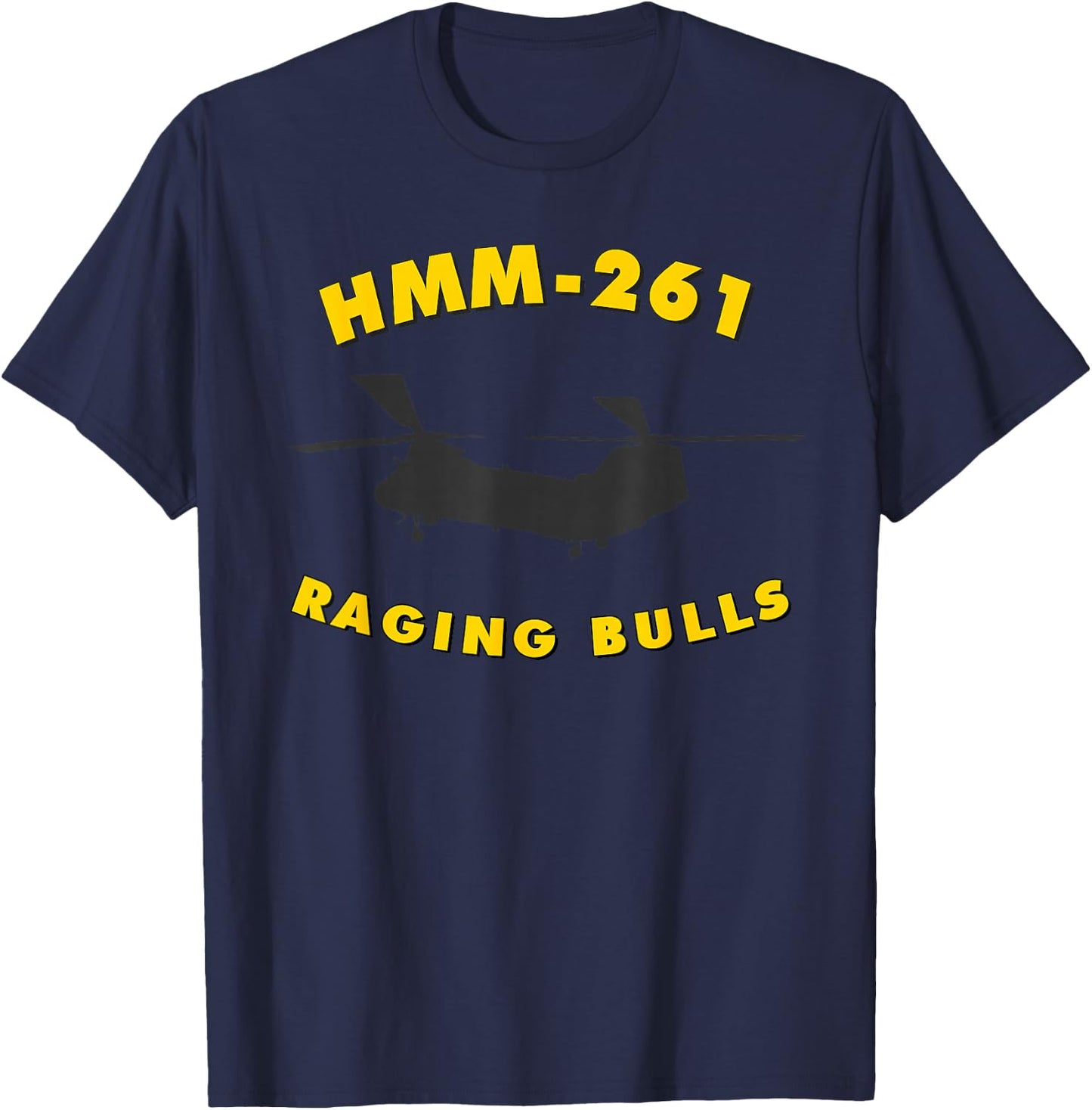 HMM-261 Helicopter Squadron CH-46 Sea Knight T-Shirt - T-Shirt | Navy