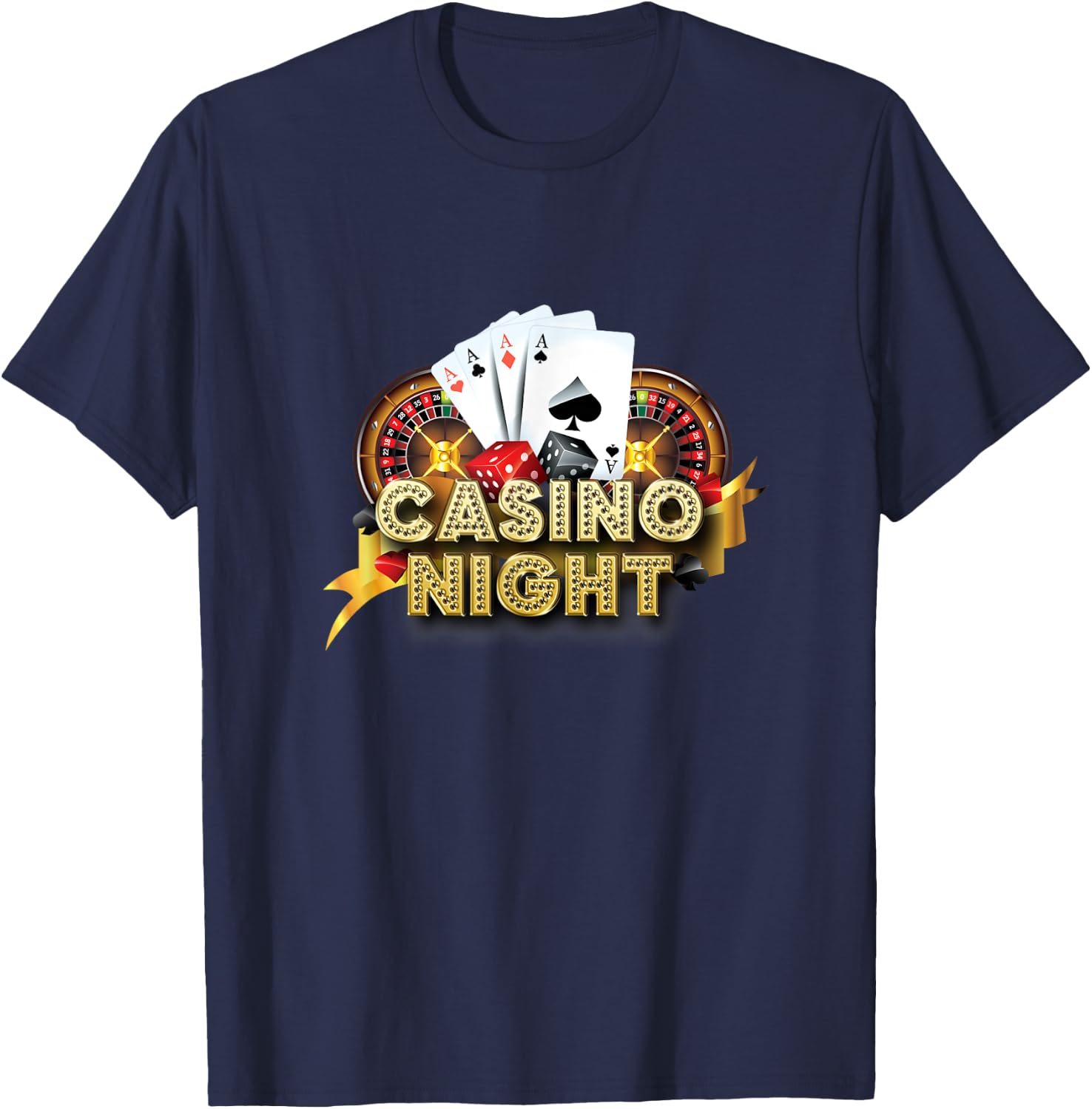 3EPL Poker Casino Stuff Casino Night Poker Black -Adults -Kids Small Black Short Sleeve T-Shirt - T-Shirt | Navy