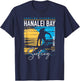 Retro Hanalei Bay Kauai North Shore Surfing Surf Hawaii T-Shirt - T-Shirt | Navy
