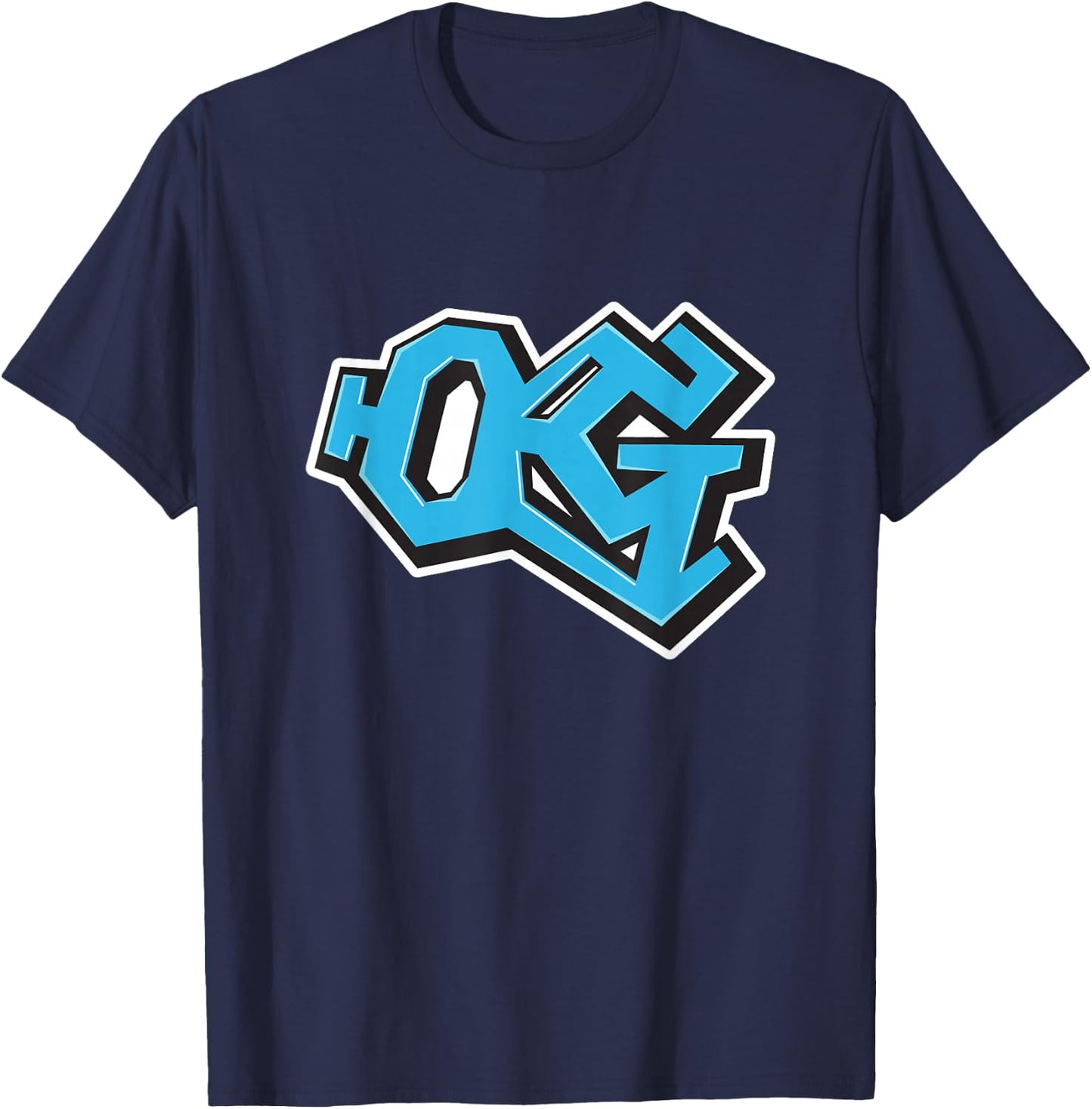 Graffiti Style Electric Blue 'OG' Gangsta T-Shirt - T-Shirt | Navy