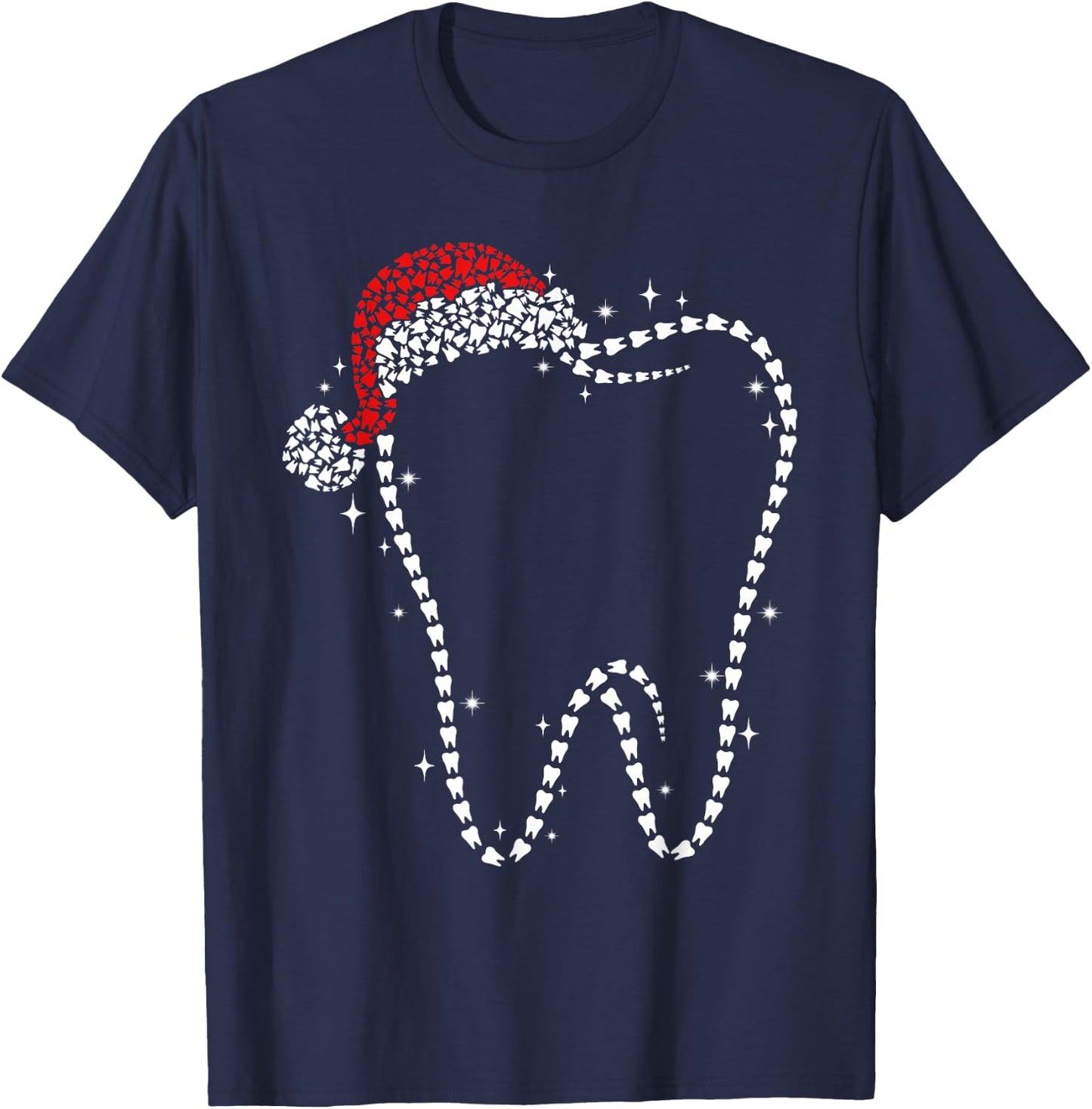 Funny Christmas Tooth Santa Hat Dental Life Dentist Holiday T-Shirt - T-Shirt | Navy