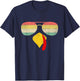 Vintage Turkey Face Thanksgiving With Sunglasses Boys Girls T-Shirt - T-Shirt | Navy