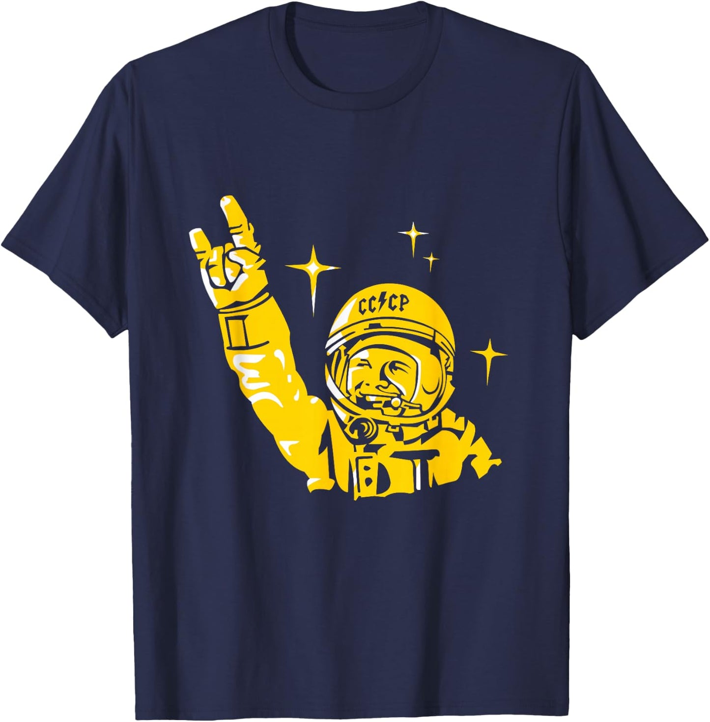 CCCP, USSR, Gagarin | Astronaut, Rock T-Shirt - T-Shirt | Navy