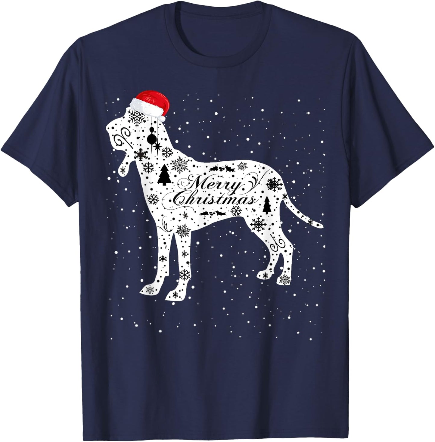 Merry Xmas Braco Italiano Dog Christmas T-Shirt - T-Shirt | Navy