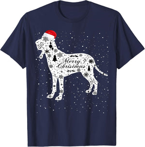 Merry Xmas Braco Italiano Dog Christmas T-Shirt - T-Shirt | Navy