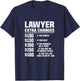 Lawyer Extra Charges Funny Law Student Lawyer T-Shirt - T-Shirt | Navy
