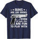 Guns Are Like Boobs - Funny Titties Gun Pistol Joke T-Shirt - T-Shirt | Navy