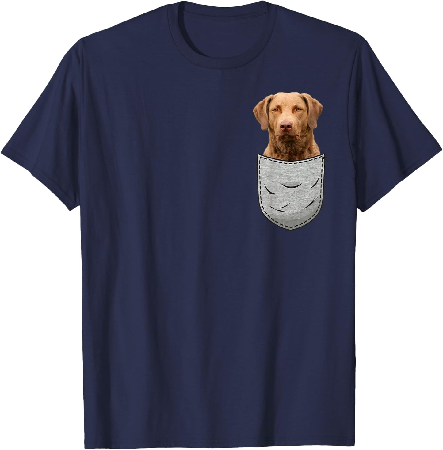 Chessie Chesapeake Bay Retriever CBR Chest Pocket T-Shirt - T-Shirt | Navy