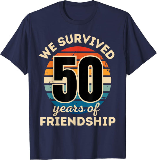 Celebrating 50 Years of Friendship Funny Group Matching T-Shirt - T-Shirt | Navy