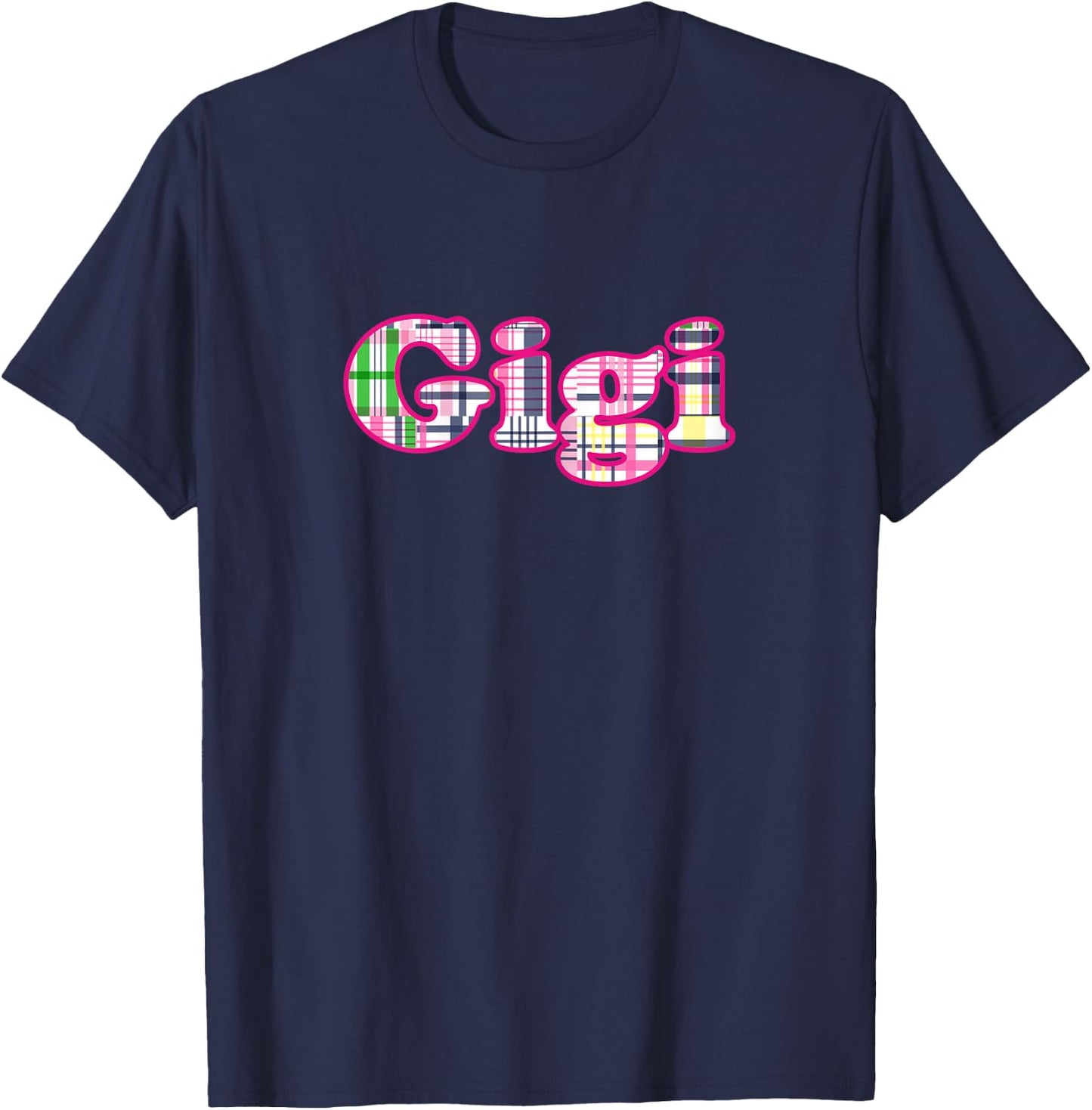 Cute Gigi Madras Plaid for the Southern Preppy Grandma T-Shirt - T-Shirt | Navy