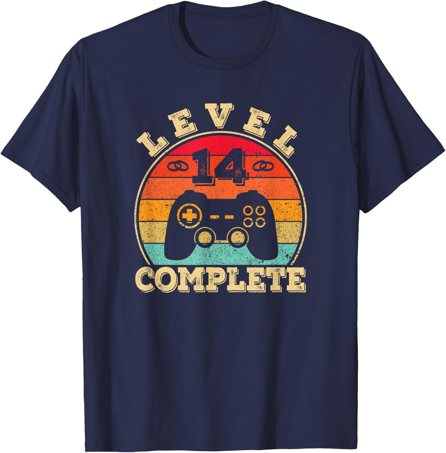 14th Wedding Anniversary | 14 Years Married Man | Level 14 T-Shirt - T-Shirt | Navy