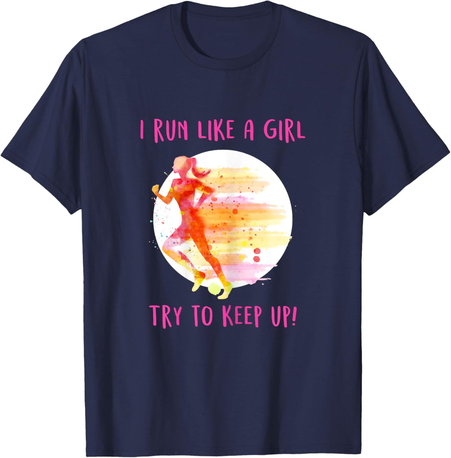 Like A Girl Running Gear - Funny Runners & Running Gift T-Shirt - T-Shirt | Navy