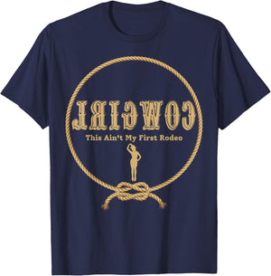 Rodeo Cowboys Cowgirls Apparel Reverse Cowgirl Funny Cowgirl T-Shirt - T-Shirt | Navy