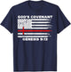 Gods Covenant Rainbow Genesis 9 13 Jesus Cross Bible Quote T-Shirt - T-Shirt | Navy