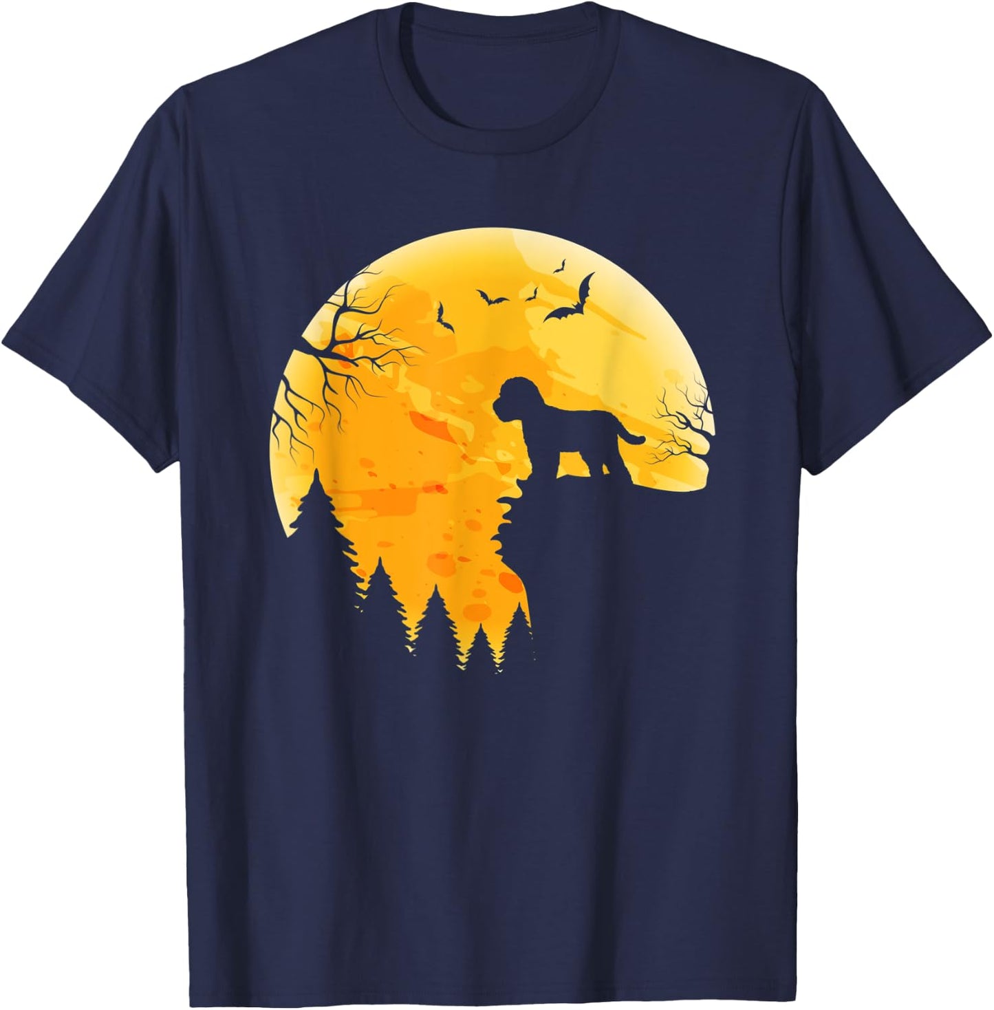 Cockapoo Lovers Halloween Moon T-Shirt - T-Shirt | Navy