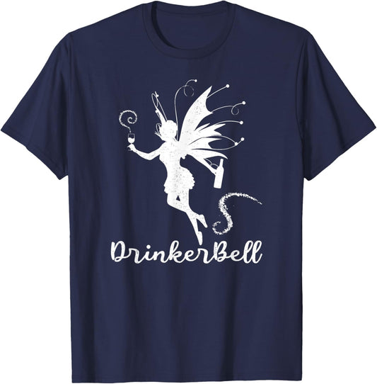 Drinkerbell Wine Drinking Fairy Funny Bachelorette Party T-Shirt - T-Shirt | Navy