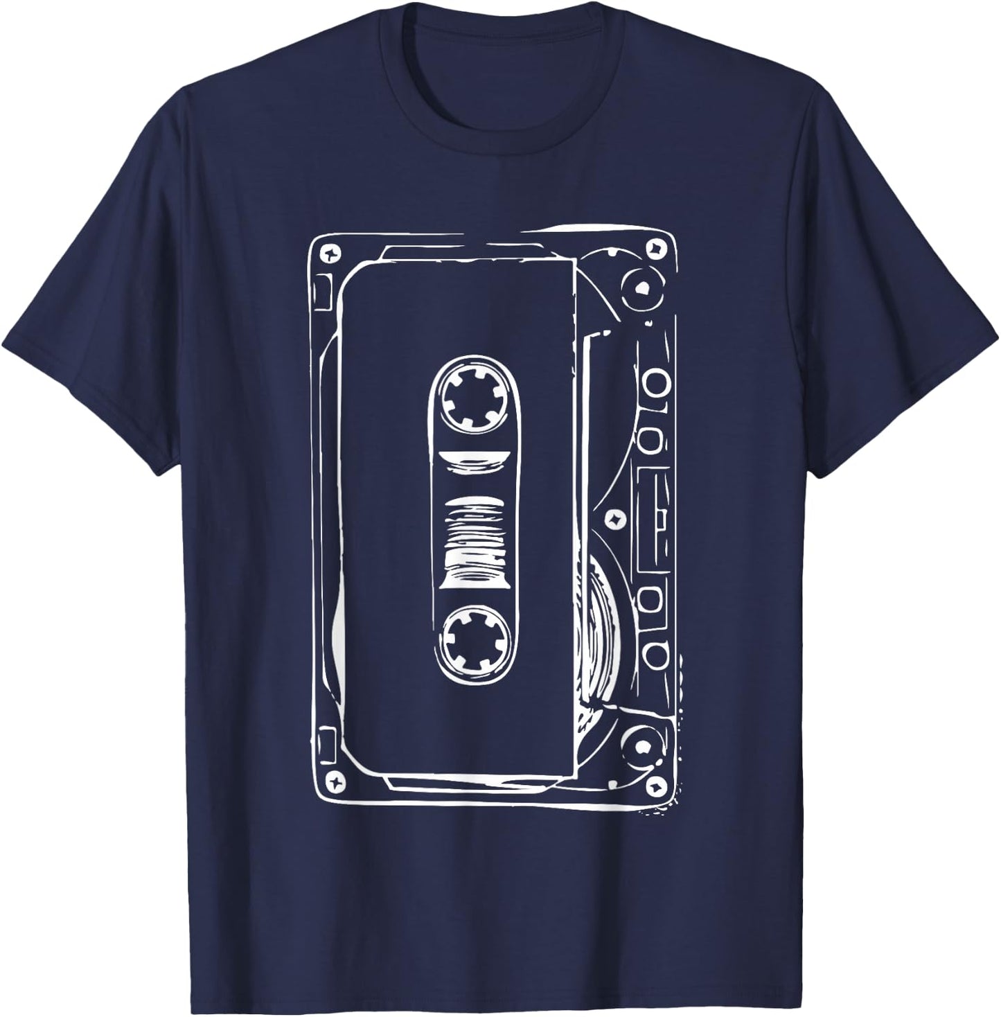 Love Retro Mixtape 80's Blank Cassette Tape Gift T-Shirt - T-Shirt | Navy