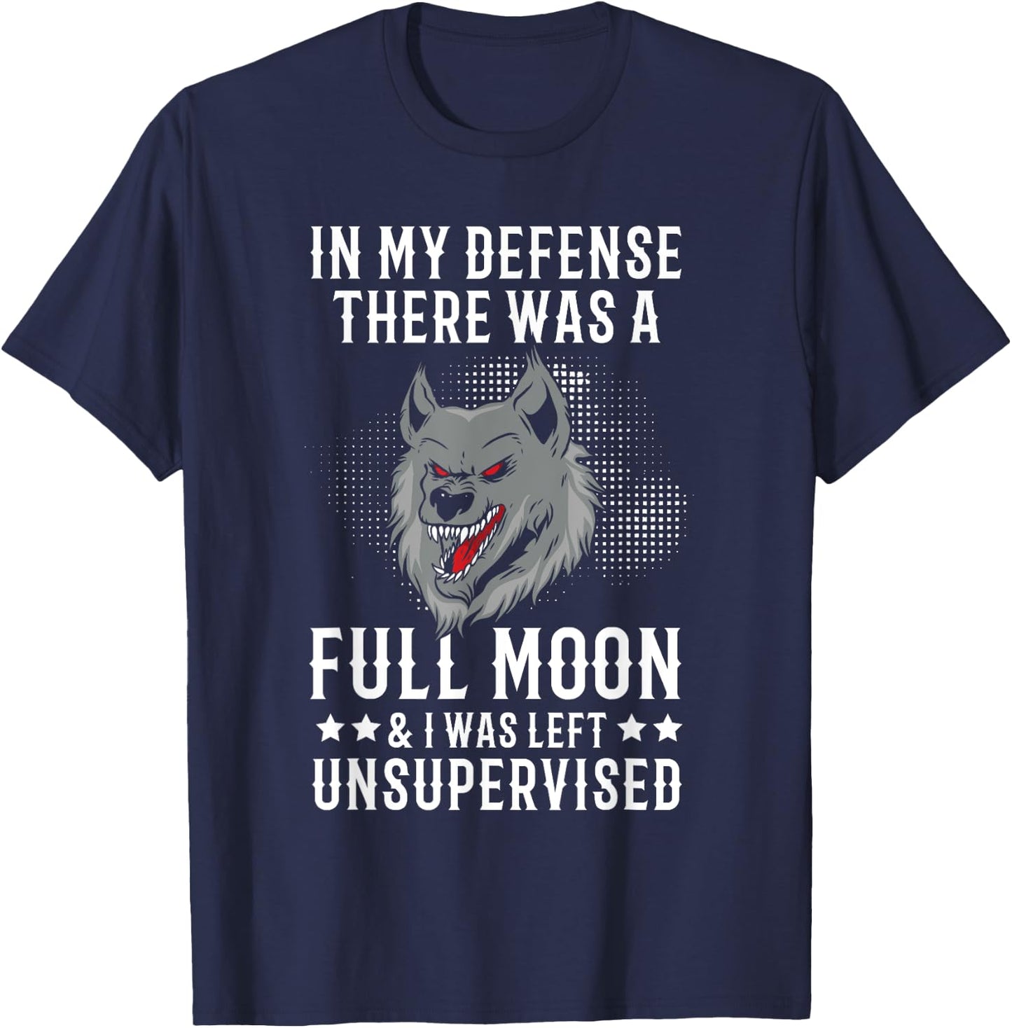 Werewolf Full Moon Vintage Werewolf T-Shirt - T-Shirt | Navy