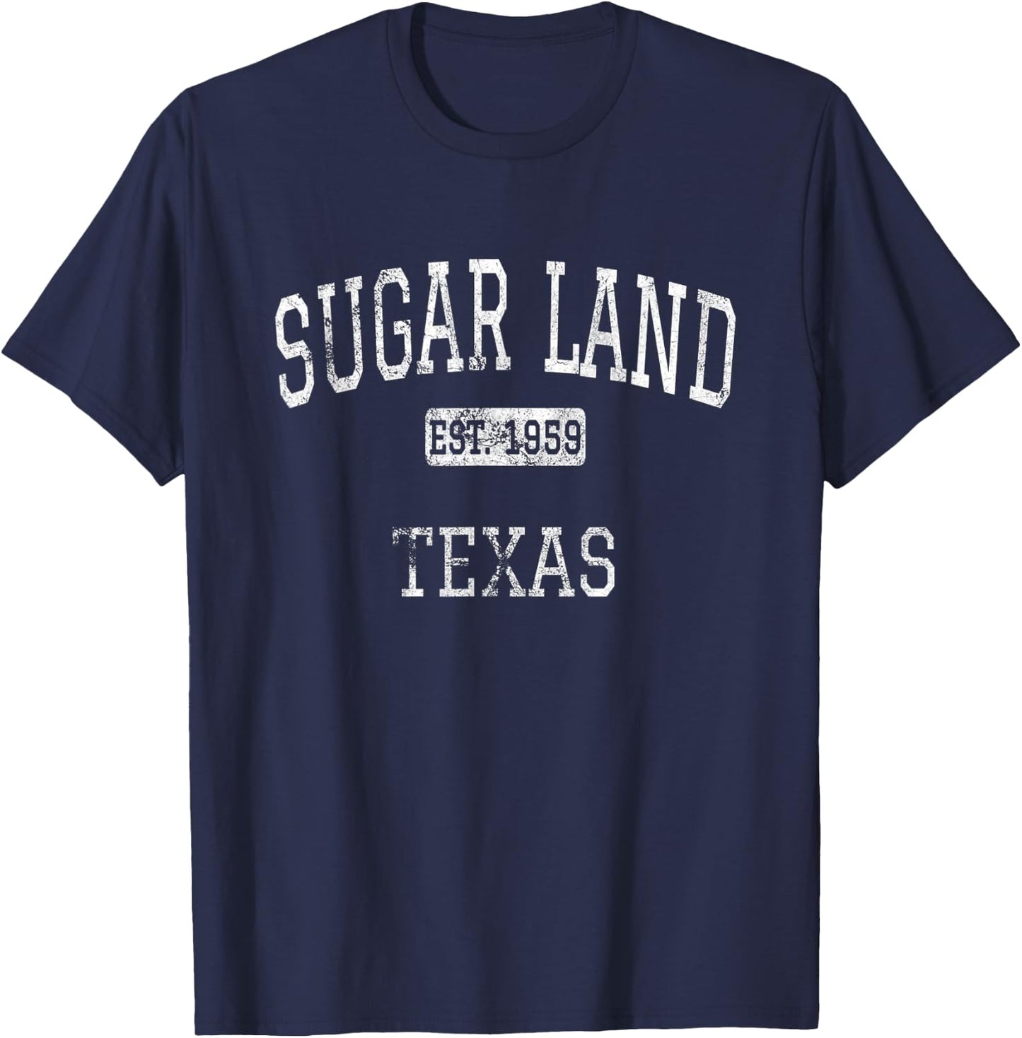 Sugar Land Texas TX Vintage T-Shirt - T-Shirt | Navy