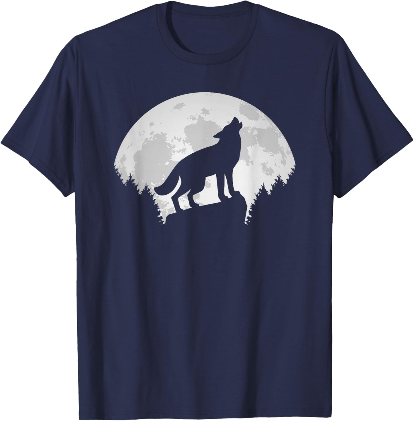 Wolf Moon Wild Animal Wildlife Wolves Nature Men Women T-Shirt - T-Shirt | Navy