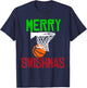 Merry Swishmas funny Christmas basketball T-Shirt - T-Shirt | Navy
