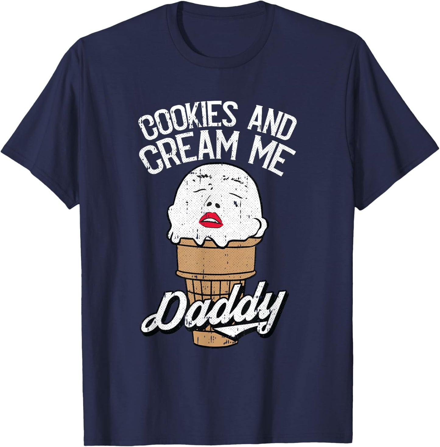 Cookies And Cream Me Daddy Lazy Halloween Costume Humor T-Shirt - T-Shirt | Navy