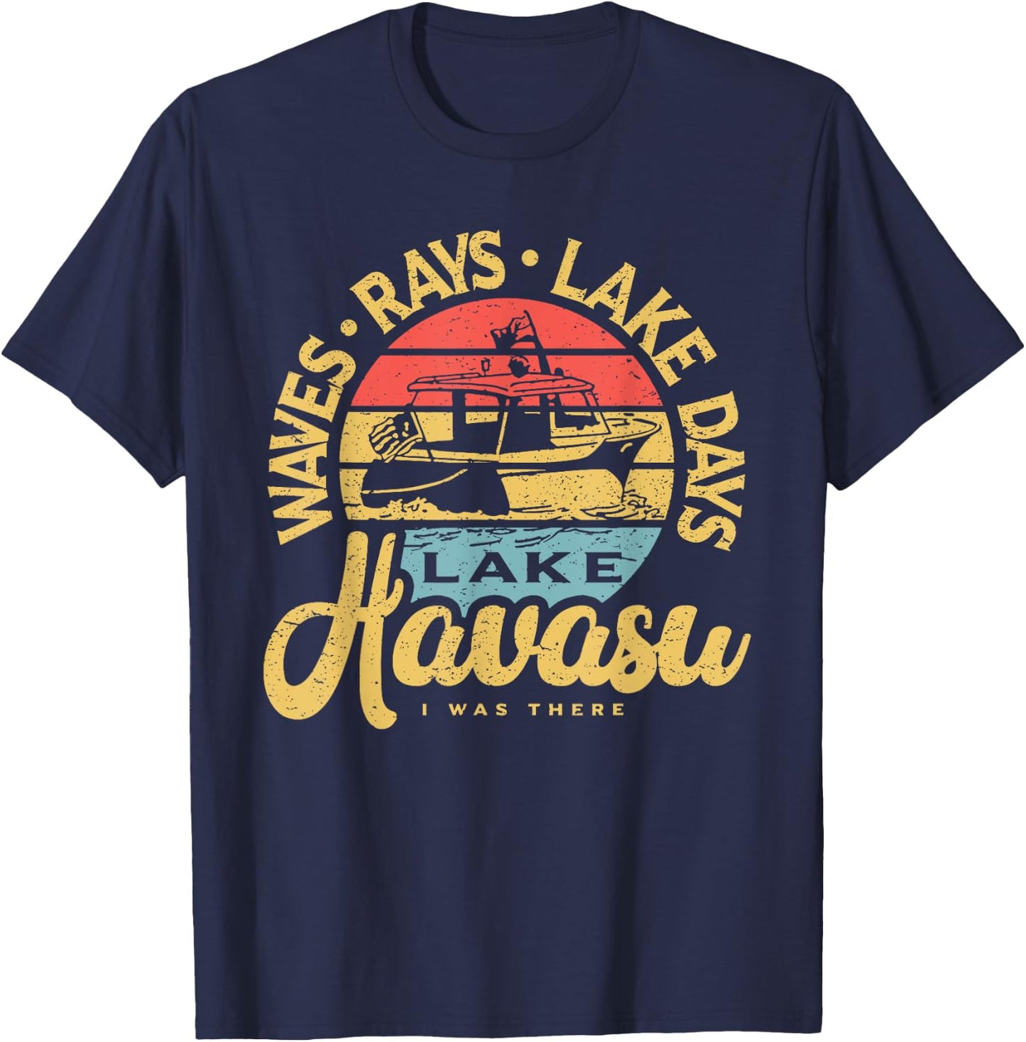 Lake Havasu Arizona Boat Sandbar Party Summer Vacation Men Women T-Shirt - T-Shirt | Navy