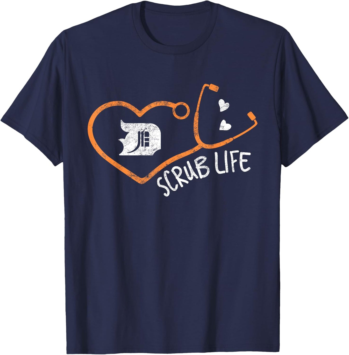 Detroit Scrub Life Michigan Nurse Shirt Medical T-Shirt - T-Shirt | Navy