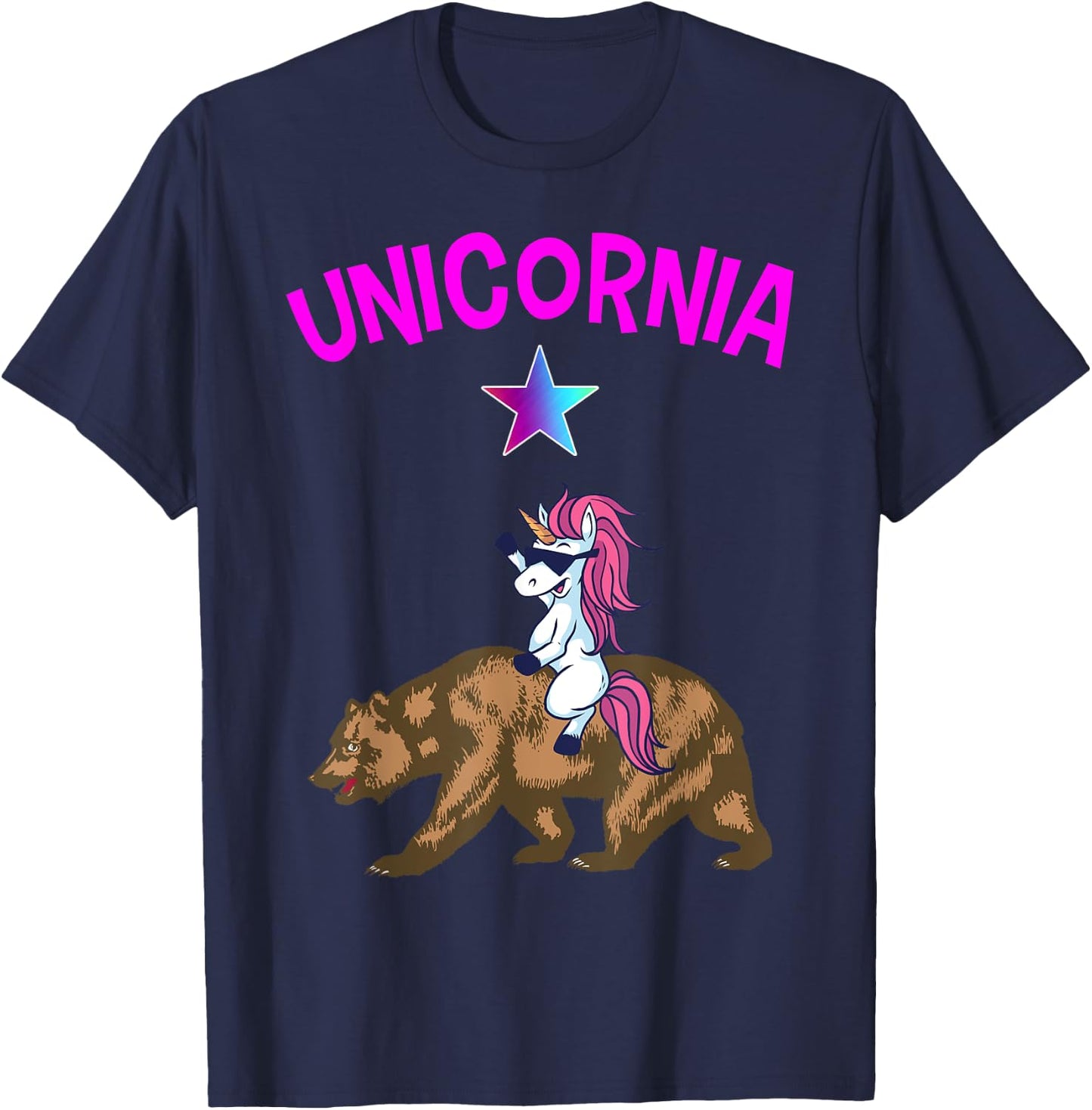 Unicornia Shirt Funny California Unicorn Gift T-Shirt - T-Shirt | Navy