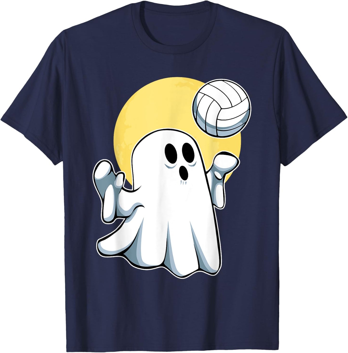 Ghost Volleyball Player Lazy Halloween Costume Cute Sport T-Shirt - T-Shirt | Navy