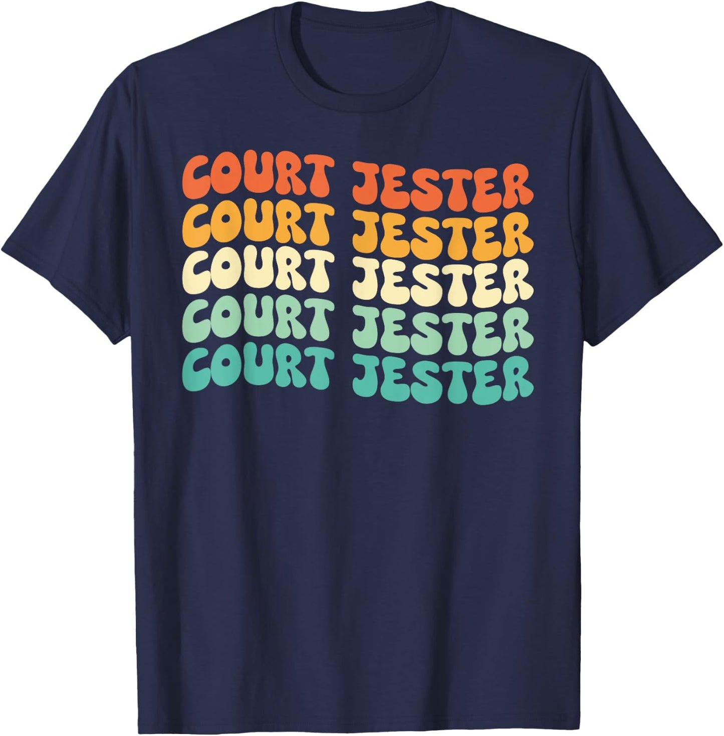 Groovy Court Jester Job Title T-Shirt - T-Shirt | Navy