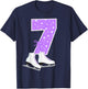 Kids Ice Skating 7 Years I'm 7 Birthday Girl Ice Skate Party T-Shirt - T-Shirt | Navy