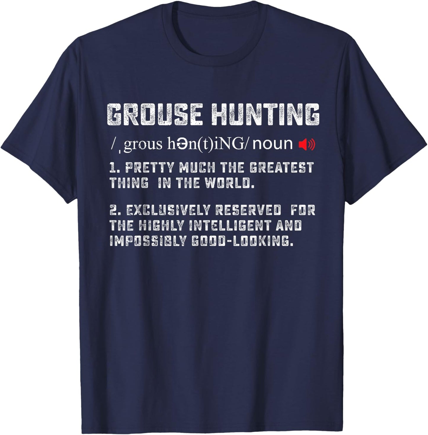Hunting Ruffed Grouse bird- funny definition art Hunter T-Shirt - T-Shirt | Navy