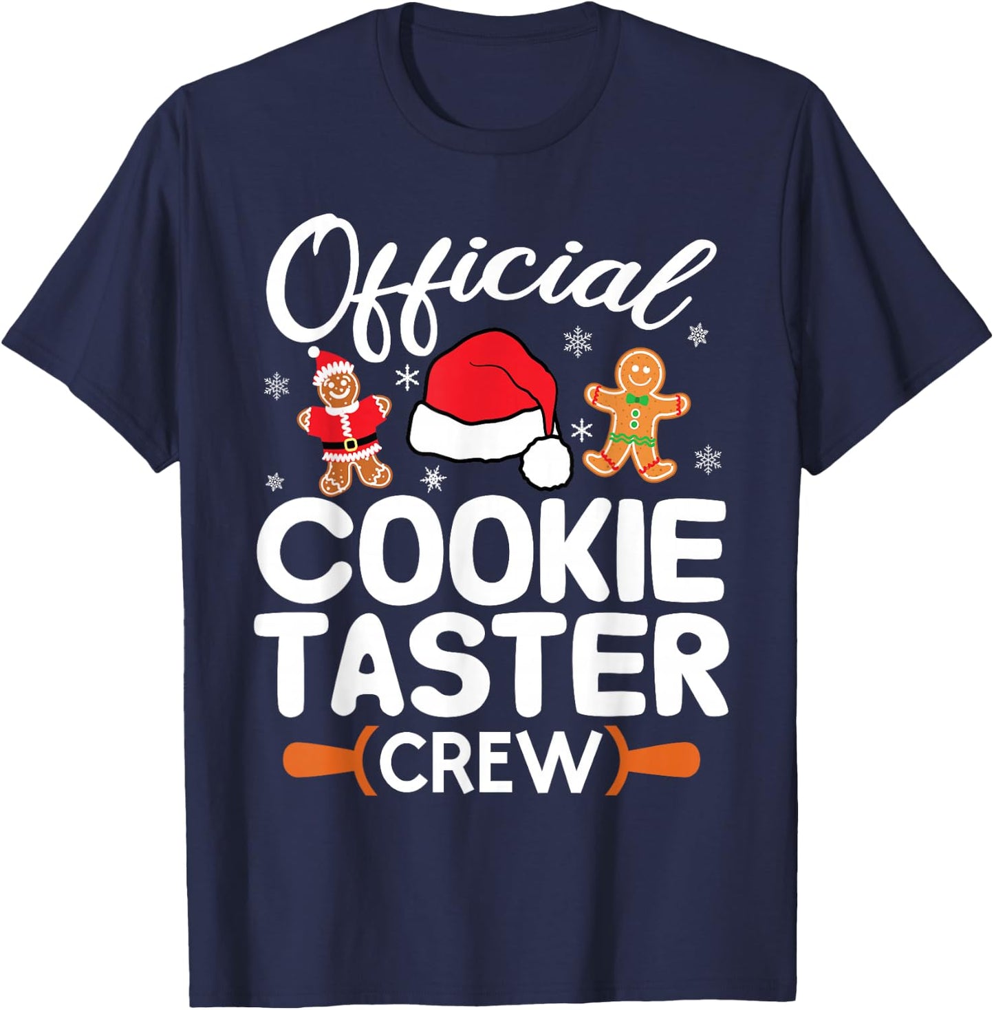 Funny Christmas Official Cookie Taster Crew Baking Team Xmas T-Shirt - T-Shirt | Navy