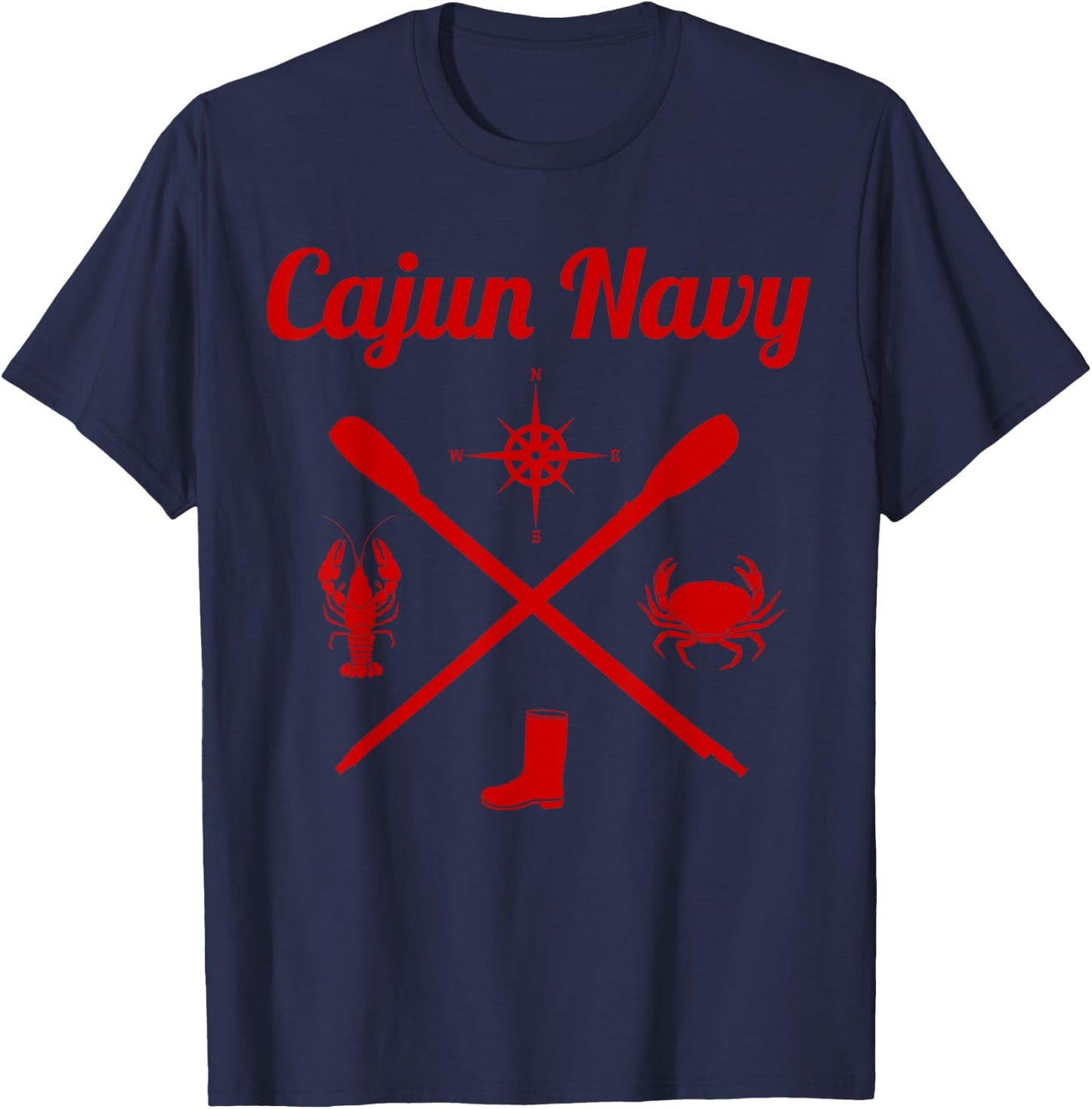 Cajun Navy Paddle Cross T-Shirt - T-Shirt | Navy