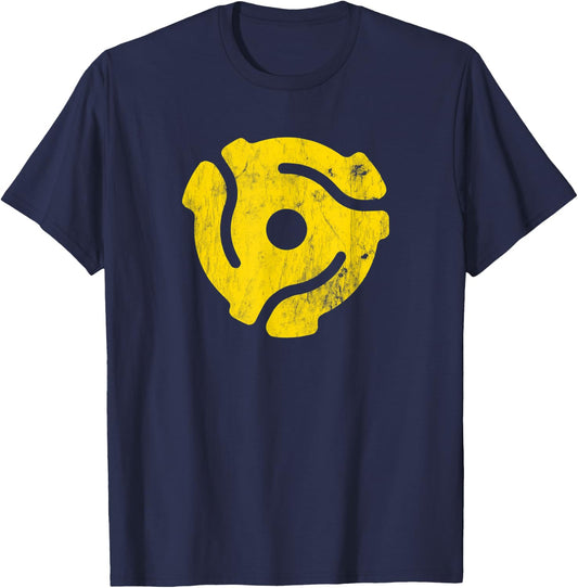 45 Record Adapter 45 Rpm Adapter 45 Spindle Adapter Vintage T-Shirt - T-Shirt | Navy