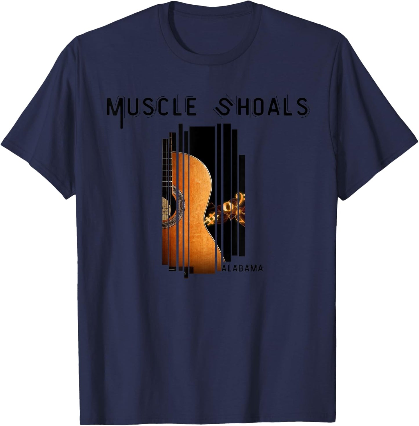 Muscle Shoals Alabama AL Distressed Grunge Text Music City T-Shirt - T-Shirt | Navy