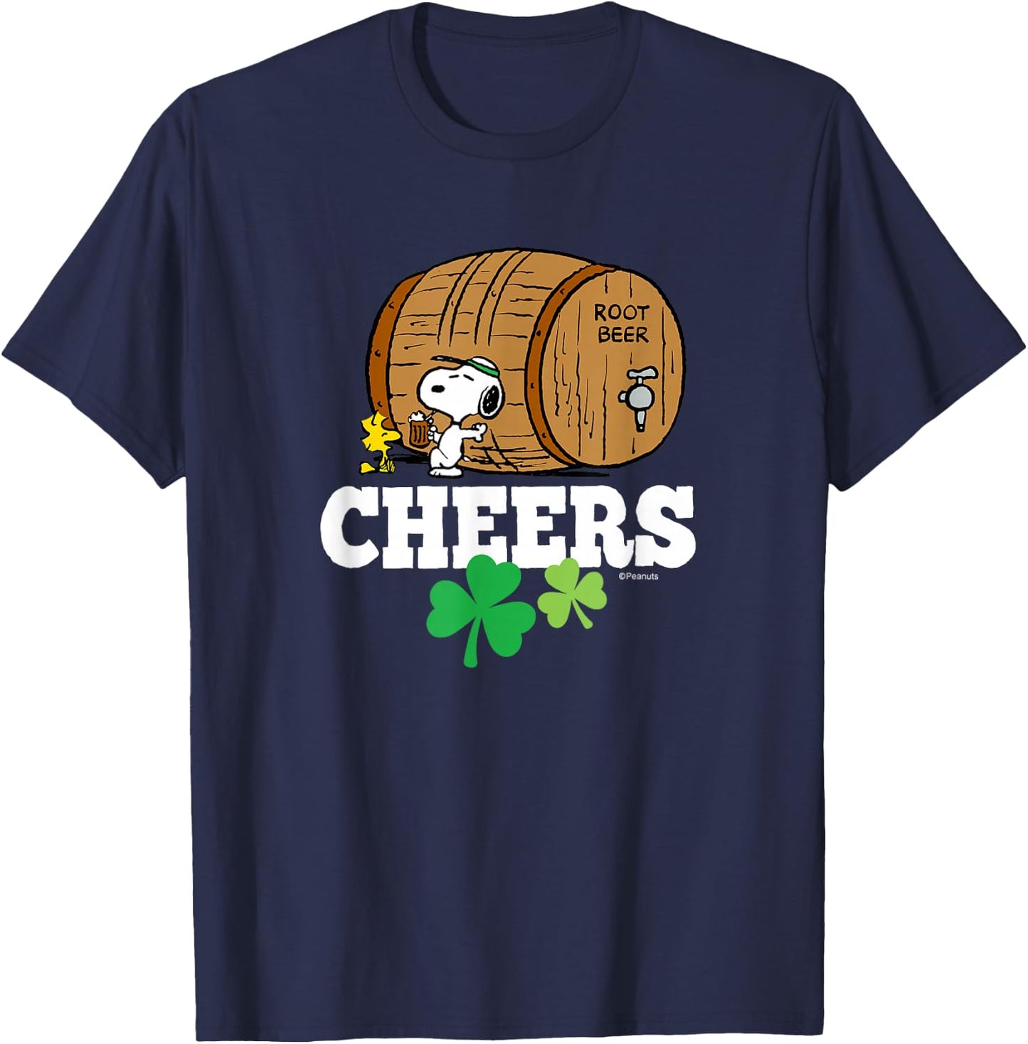 Peanuts - St.Patricks - Cheers To Root Beer T-Shirt - T-Shirt | Navy